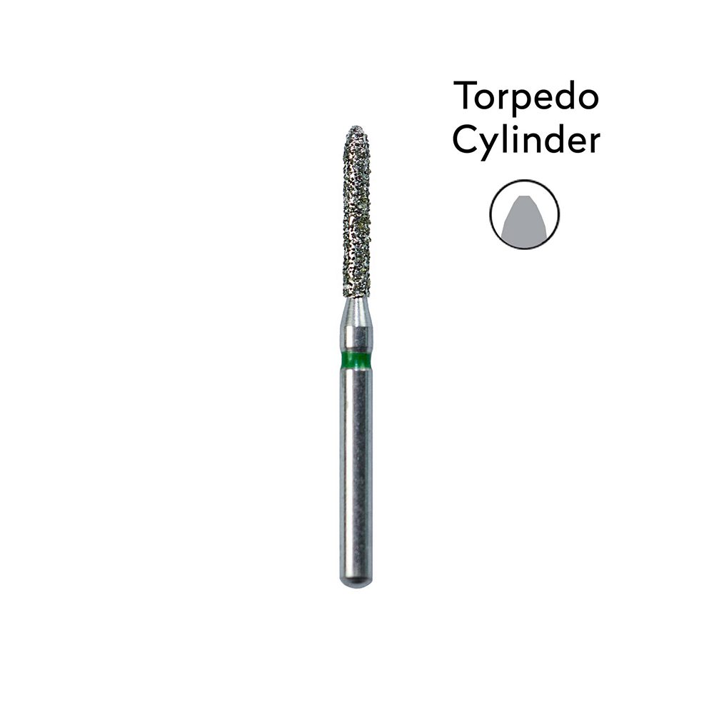 Torpedo Cylinder Diamond Bur – 879/012 6/PK