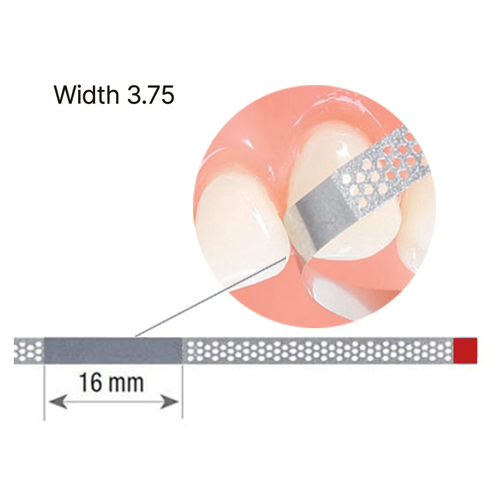 Dental Abrasive Polishing Strips Stainless Steel 4 MM Med Grit 6 Pack